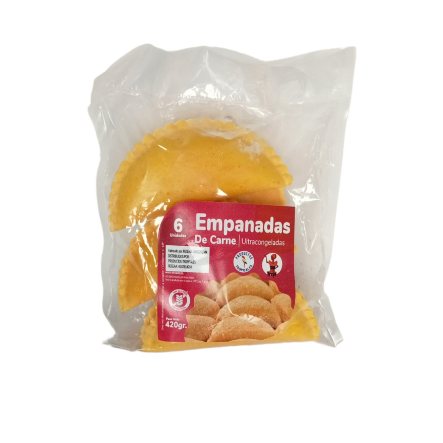 EMPANADAS DE CARNE TROPI ( CONGELADAS) 420GR. BOLSA X6U.