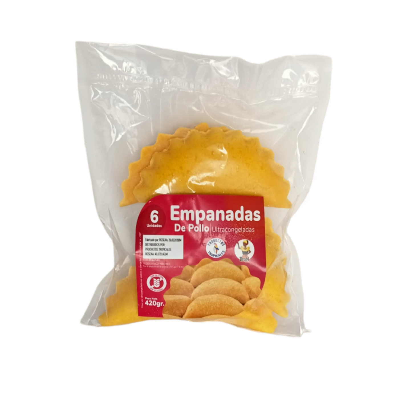 EMPANADAS DE POLLO TROPI ( CONGELADAS) 420GR. BOLSA X6U.