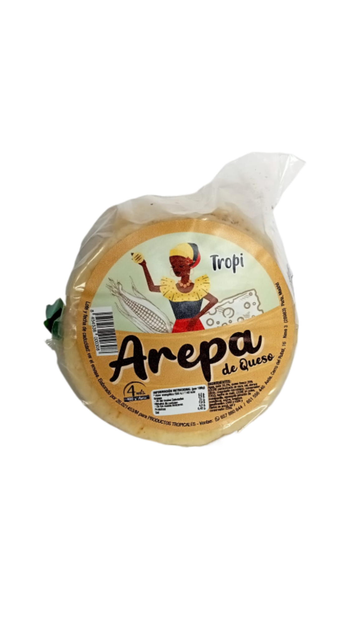 AREPA DE QUESO ARTESANAL TROPI 400GR X5U.