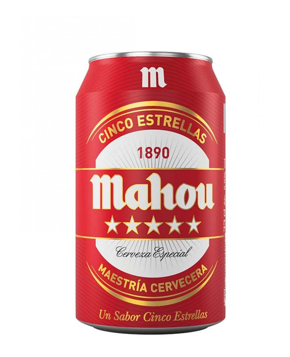 CERVEZA MAHOU ROJA LATA 330ML. 5º VOL