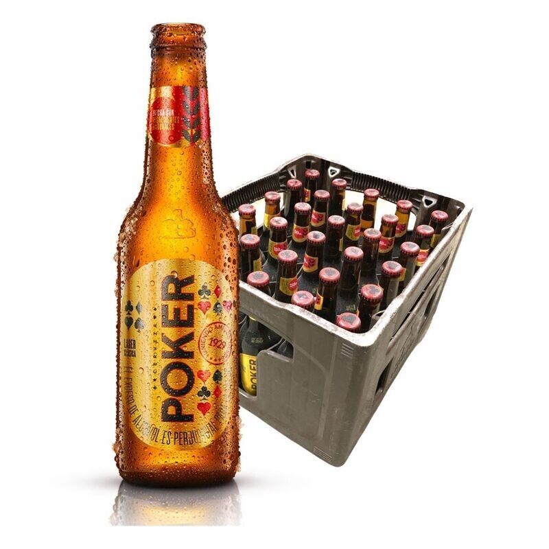 CERVEZA POKER BOTELLA 330ML. 4º VOL