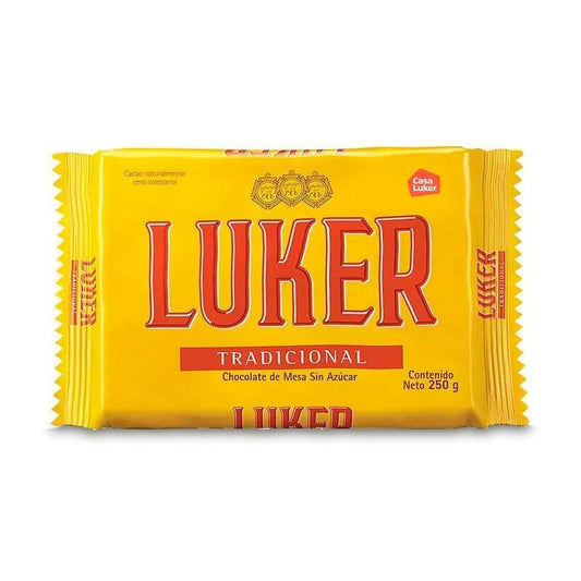 CHOCOLATE LUKER AMARGO PASTILLA 250GR.